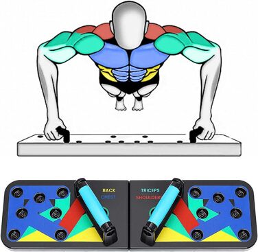 Стійка для віджимань TurvFIT, положення 12 в 1, груди, спина, плечі, біцепси, трицепси, система тренування з блокуванням