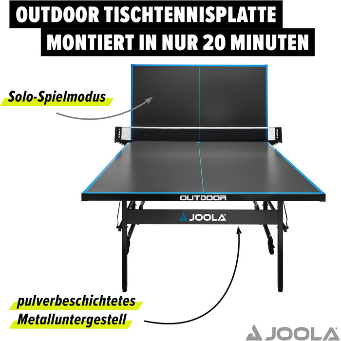 Стіл для тенісу JOOLA - алюмінієвий композит 6 мм, стійкий до погодних умов