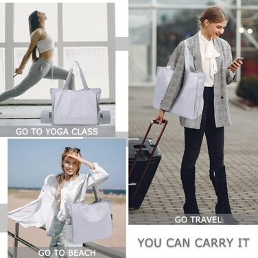 Сумка для йоги, BOCMOEO Yoga Tote Bags і Tote Bags для жінок, водонепроникний килимок для йоги, сумка-шопер, сумка через плече, для подорожей, пляжного та щоденного використання