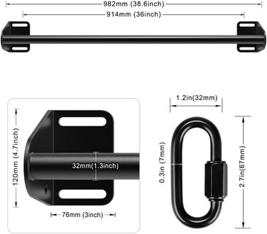 Дверна рама SELEWARE Pull-Up Bar, до 440 фунтів, з гачком (чорний)