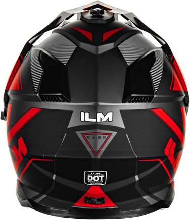 Мотошолом IL Dual Sport Adventure WS902 з сонцезахисним візором, Pinlock, ECE, для кросу, ATV, червоно-чорний, розмір S