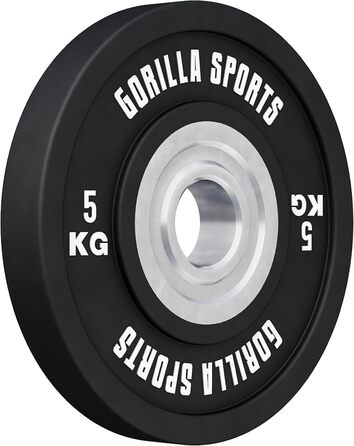 Бамперні пластини GORILLA SPORTS Olympia, 5-25 кг, чавунні, прогумовані