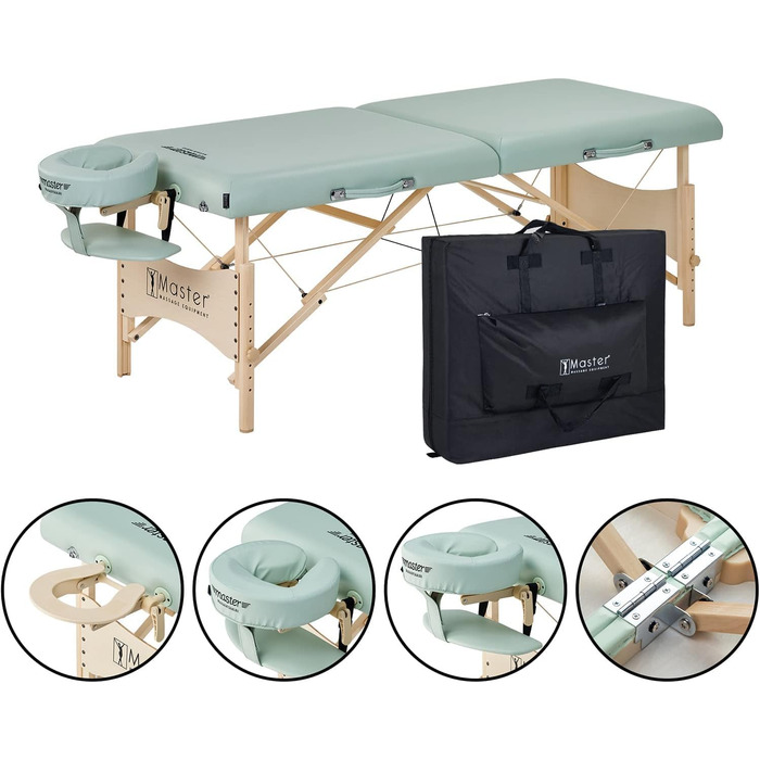 Складний масажний стіл Master Massage Paradise з дерева, переносний, для салону, косметології, тату, мобільного масажу, 71 см