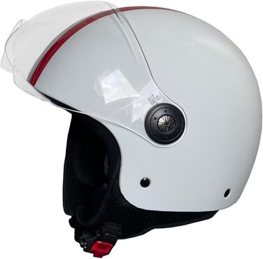 Мотошолом Jethelm RALLOX 229 Italia M з прозорим візором, білий глянець, для скутера і мотоцикла