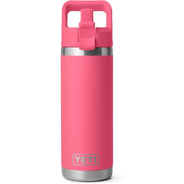 Термобутилка YETI Rambler C із соломинкою, вакуумна нержавіюча сталь, 532 мл, рожевий Tropical Pink