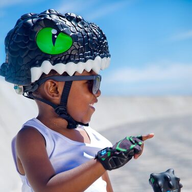 Дитячий велосипедний шолом Crazy Safety 3D Тигр/Дракон, 49-59 см, для велосипеду, самокату, роликів, легкий, регульований