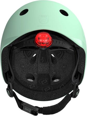 Дитячий шолом Scoot and Ride з регульованими ремінцями, матовим покриттям, LED-підсвіткою та флісовою підкладкою, розміри S/M