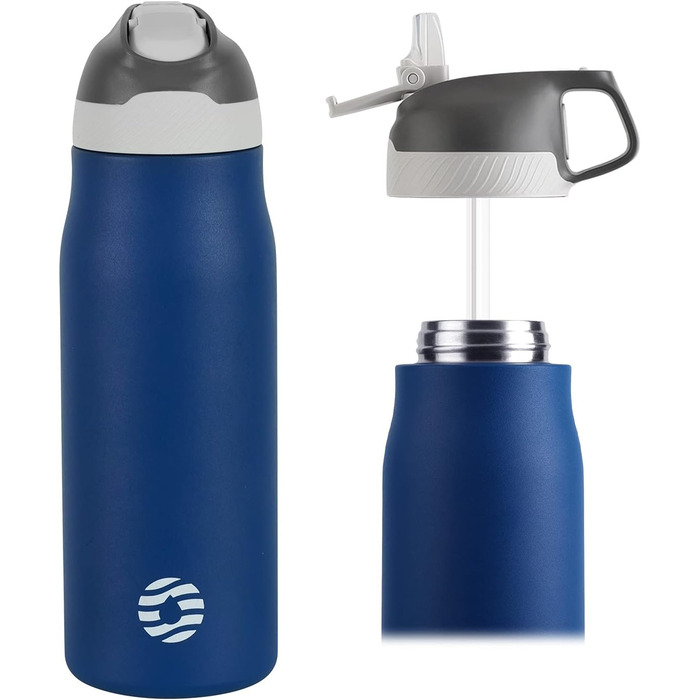 Термобутилка FEIJIAN FJbottle 710 мл з щіткою, нержавіюча сталь, синя