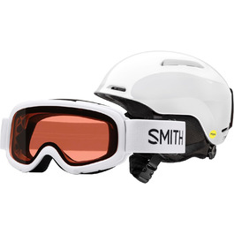 Комбінація шолома/окулярів Gambler Smith Optics Glide Jr. MIPS дитячий білий/пишний сад One size