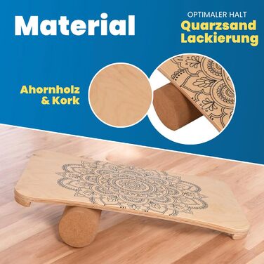 Набір Woodboard Balance Board Maple & Cork для тренування координації