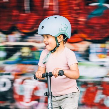 Дитячий шолом Scoot and Ride з регульованими ремінцями, матове покриття, розміри S і M, LED-світло, м'яка флісова підкладка для безпеки