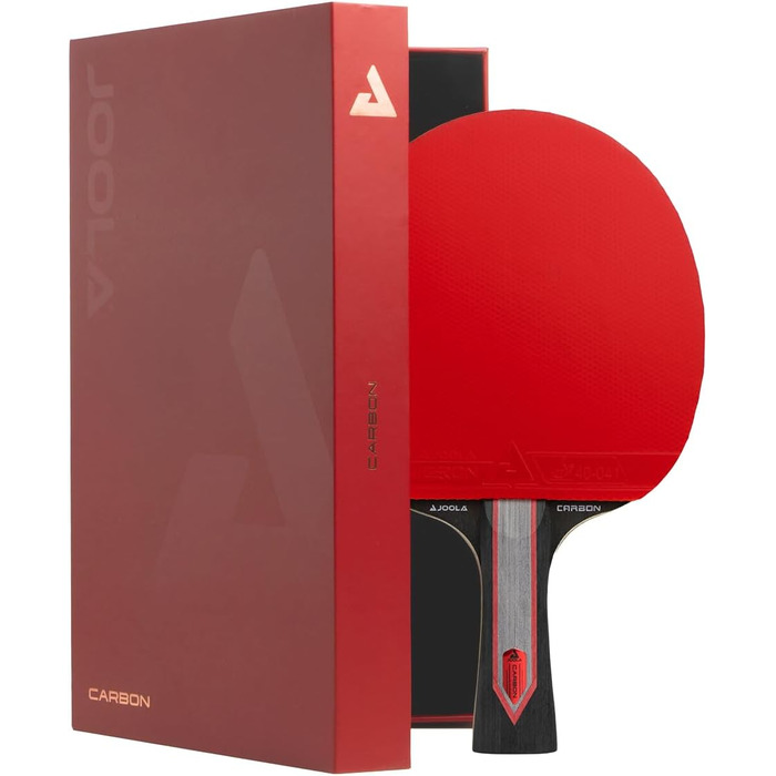 JOOLA Настільний тенісний ракетка RED Carbon PRO з карбоновим шаром, мікроновими накладками та магнітною коробкою, професійна