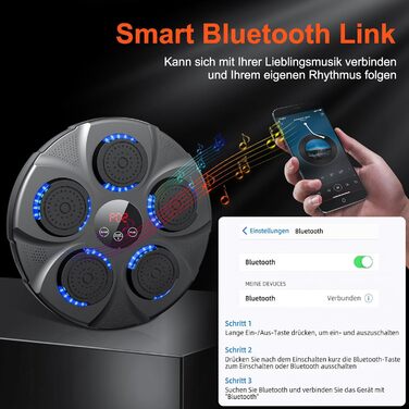 Боксерська машина ADSAQOP, Bluetooth, 9 режимів, підрахунок, Чорний