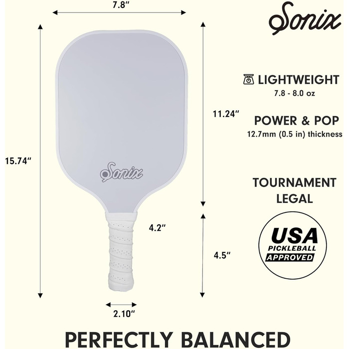 Набір Sonix Pickleball: 2 ракетки, 4 м'ячі, сумка, скловолокно, лаванда