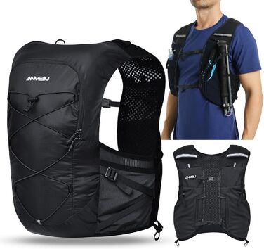 Рюкзак ONDACORE Hydration 5 л, ультралегкий, Sport & Outdoor (M, Black)