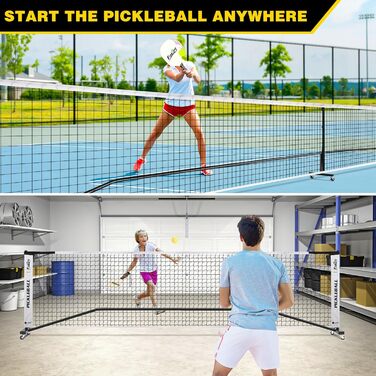 Портативний набір сіток Pickleball, 22 фути, на колесах, з сумкою"