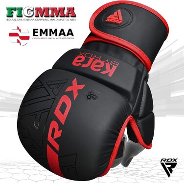 Рукавички RDX MMA для тренувань з єдиноборств, Шкіряні спаринги Maya Hide KRA, Боксерські рукавички для Муай Тай, Кікбоксингу, Фріфайт, Боксерська груша рукавички (ПОВЕРТАЮТЬСЯ) Red S/M