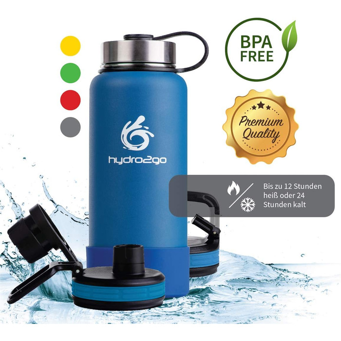 Термос hydro2go X-AlpsBottle 950 мл, небесно-блакитний