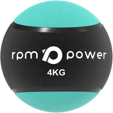Медичний м'яч RPM Power 4 кг, зелений, гумовий, з нековзною ручкою для кросфіту, метання, стрибків, пліометрії