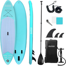 Надувна SUP-дошка для дорослих та підлітків 10'/10.5'/11' x30/33'' x6'', ультра-легка, з рюкзаком, насосом, веслом, страховкою та трьома плавниками