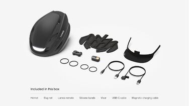 Розумний велосипедний шолом Lumos Ultra Smart-Helm Plus з LED-підсвіткою, поворотниками, стоп-сигналами, Bluetooth, для чоловіків і жінок, колір чорний, розмір M-L