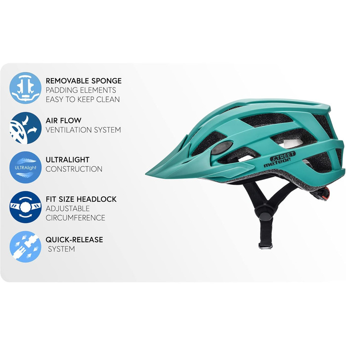 Дитячий велосипедний шолом meteor® BMX, MTB, скейт, самокат, ролики