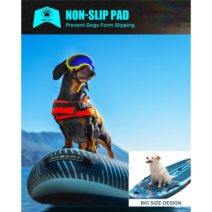 Надувна дошка для SUP-серфінгу Dog Fun, падлборд для стоячої греблі