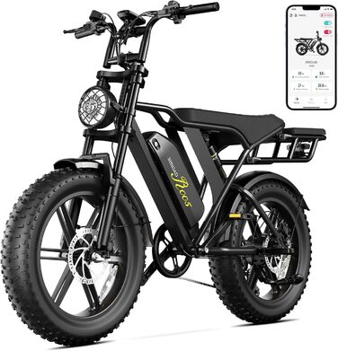 Електровелосипед До 25 км/год, Fatbike 48V 15Ah 250W LCD & App"