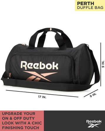 Спортивна міні-спортивна сумка Reebok Perth, легка, подорожі, пляж, йога, Onesize (чорне/рожеве золото)