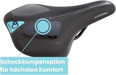 Сідло CREON Crosser Comfort Plus чорне, ПВХ шкіра з пам'яті