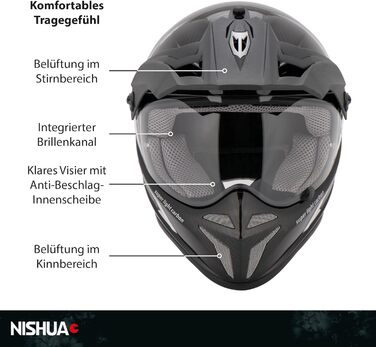 Мотоциклетний шолом Enduro Carbon Evo, ECE сертифікований, ударостійкий, легкий, вентиляція, чорний карбон, розміри S-XL