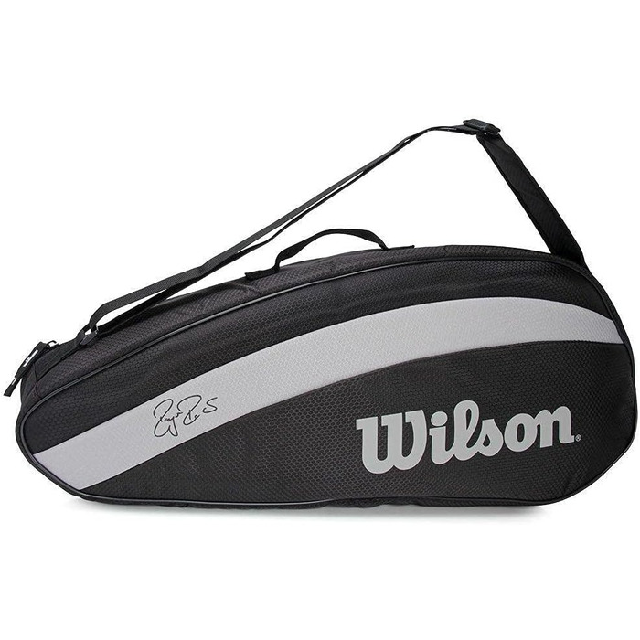 Тенісна сумка Wilson Roger Federer Team Wilson Racquet Bag Feded Team, до 3 ракеток, чорна/біла, WR8005801001