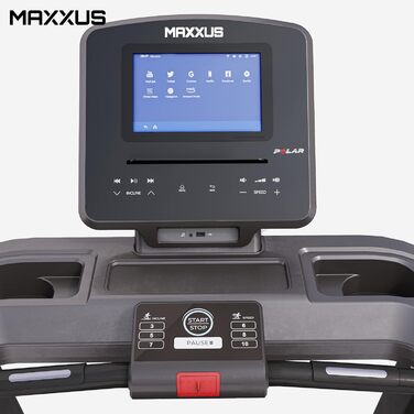 Бігова доріжка MAXXUS RunMaxx 7.4 - 20 км/год, 3 к.с., велика поверхня, сенсор, APP