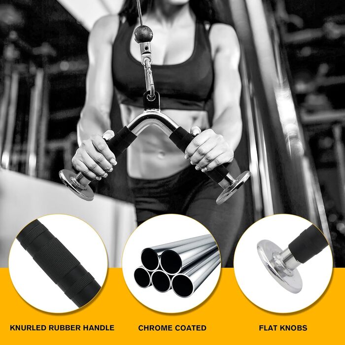 Насадка для блочної тяги ToughFit LAT Pulldown, V-гриф, подвійний D-гриф, трицепс-канат для домашнього тренажера, набір 3 в 1