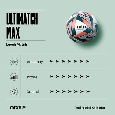 Футбольний м'яч Mitre Ultimatch, біло-оранжевий, розмір 4, покращений контроль і точність, підвищена зносостійкість