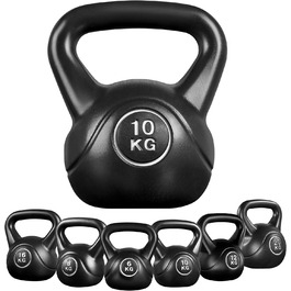 Гиря Yaheetech Kettlebell Sport з пластиковим покриттям 6-20 кг Обважнювачі для махових гантелей Гантель для силових тренувань і кросових тренувань (10,0 кілограмів)