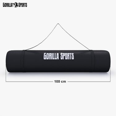 Килимок для йоги GORILLA SPORTS - 190x60/100x1,5 см, антиковзкий, без фталатів