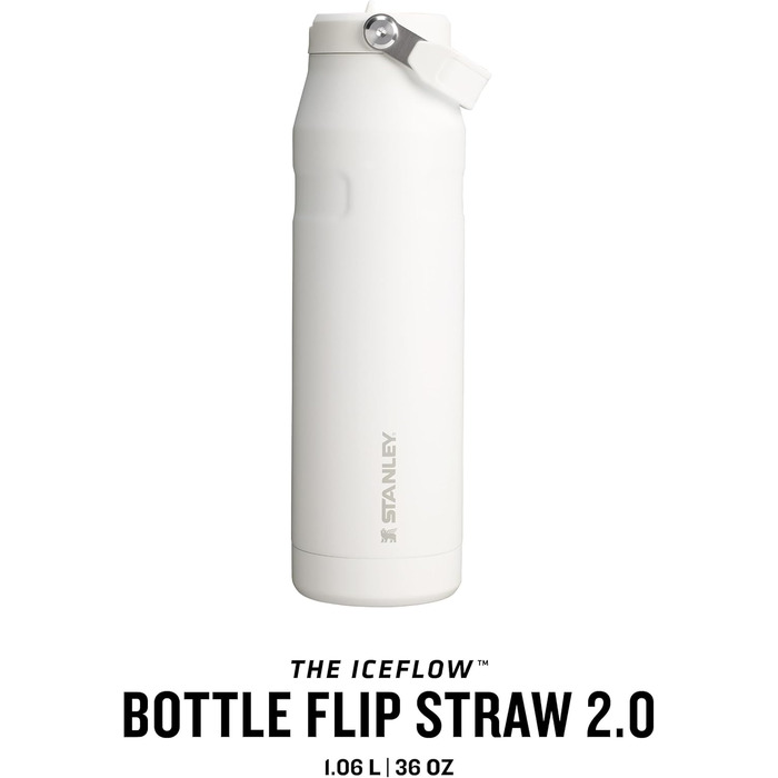 Термобутилка Stanley Flip Straw 2.0 з трубочкою 1,06 л, термочашка, 17 годин холод, 4 дні лід, BPA-free, не протікає, для авто, морозостійка