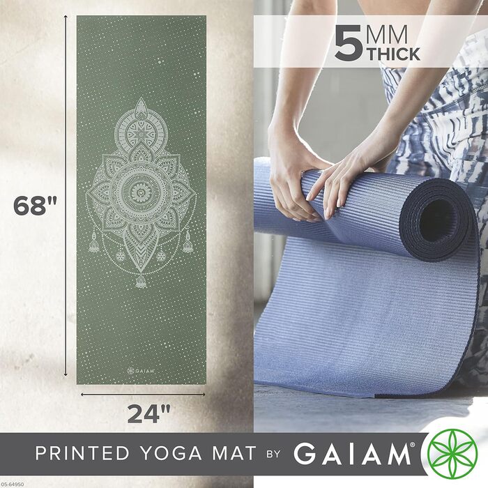 Килимок Gaiam Premium Anti-Slip для йоги, пілатесу і підлоги