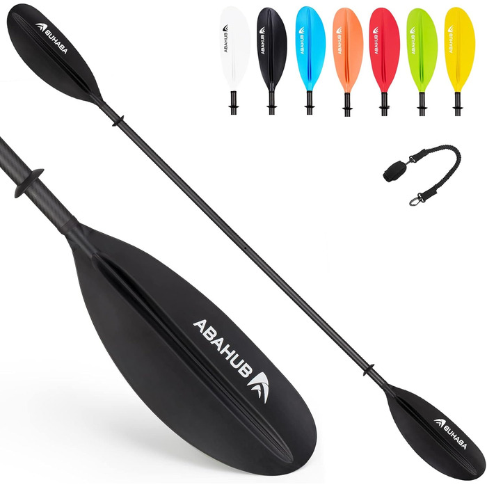 Весло Abahub Carbon Kayak Paddle 220-240см, карбонове, барвисте