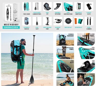 Надувна дошка для падде Aqua Spirit SUP 2024 320x815см/457x915см Комплектація з веслом, рюкзаком, насосом та іншими аксесуарами Дорослі початківці/експерти Гарантія 2 роки (зелений)