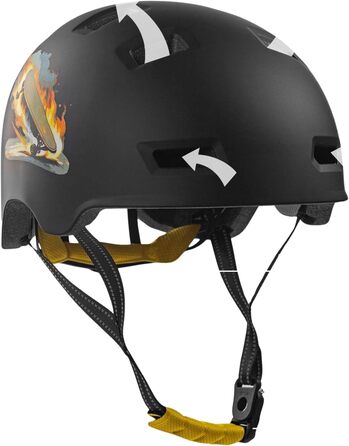Шолом Crazy Safety Rampage Orange Schlange для велосипеда, скейтборда, роликів і BMX, регульований, розмір M (54-57 см), для чоловіків, жінок і дітей