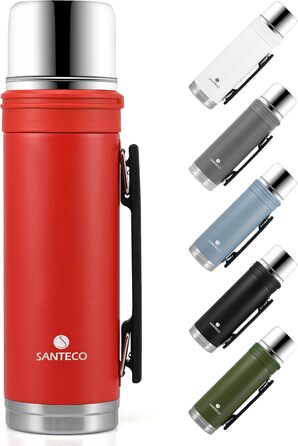 Термос SANTECO Flask 1L - нерж. сталь, герметичний, без BPA, для гарячого/холодного