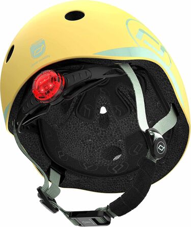 Дитячий шолом Scoot and Ride з регульованими ремінцями, матове покриття, розмір XXS, LED-світло, м'яка флісова підкладка для додаткового захисту