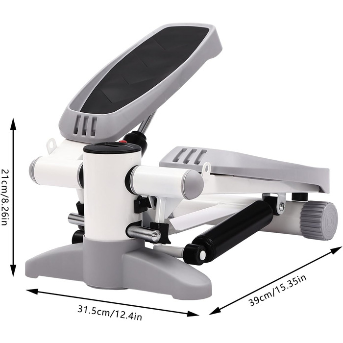 Домашній тренер Степпер Портативний фітнес-степпер зі світлодіодним дисплеєм Фітнес-міні-степпер з регульованою висотою ідеально підходить для схуднення, тонізації та програми вправ (сірий)