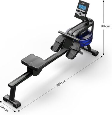 Капітальний спортивний гребний тренажер, Водний гребний тренажер для дому, 14 л Waterrower з водонепроникністю, 8 рівнів Water Rower, Гребний тренажер Rowshaper з направляючою 134 см, Bluetooth 5.0, тримач для планшета