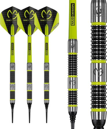 Набір стріл WINMAU MvG Aspire 20g вольфрам Softip Dart з польотами/валами