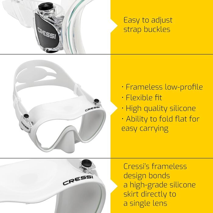 Безкаркасна маска F1 або комбінований набір Frameless Mask Snorkel Dry для дайвінгу та снорклінгу, One Size, маска унісекс Silver, 1 -