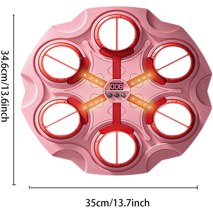 Електронна музична боксерська машина, розумний боксерський килимок, регульована настінна мішень для музичної скриньки для тренувань Sanda PINK
