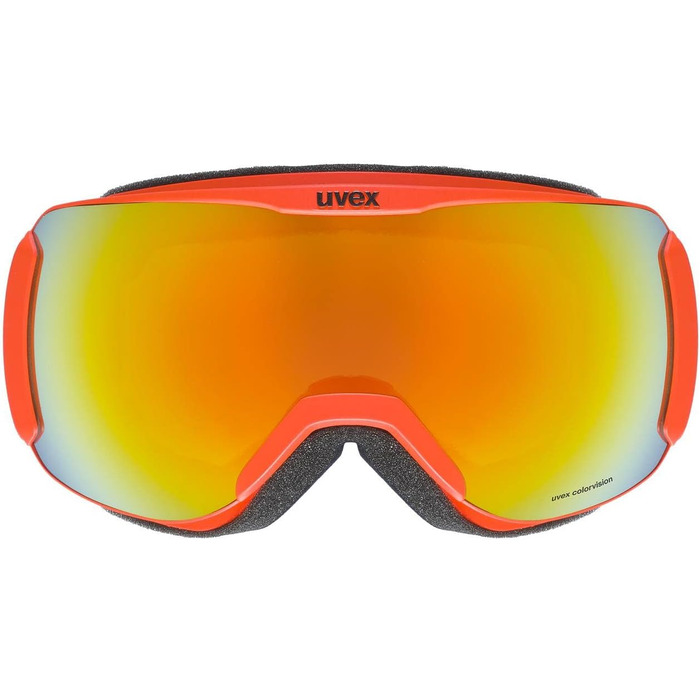 Гірськолижні окуляри Uvex Unisex Downhill 2100 Cv () (One Size, лютий червоний/оранжево-зелений)